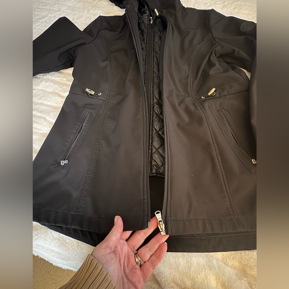 Ralph Lauren Hooded Soft-Shell Jacket with Interior Quilted Bib Sz L - Picture 15 of 16